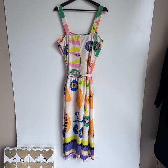 BANDIT AND THE BABE Women’s Colorful Dress‎ Maxi size Large w Belt Wearable Art - Picture 8 of 11
